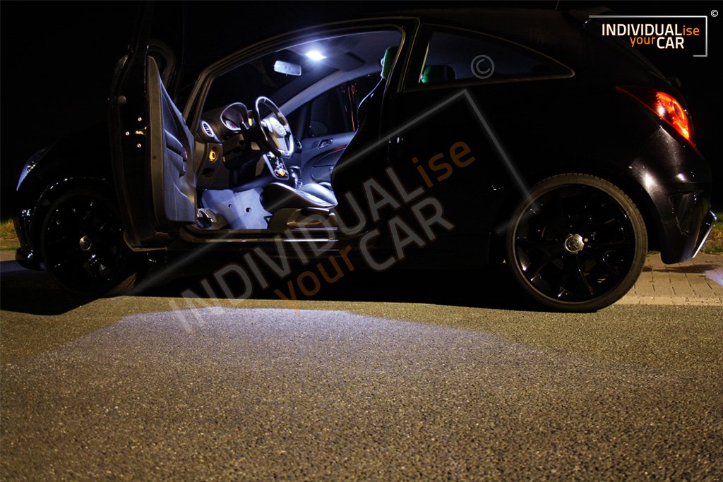 INDIVIDUALise your CAR Innenraumbeleuchtung SET für Corsa D 3 Türer (Cool-White) Kaltweiß von INDIVIDUALise your CAR