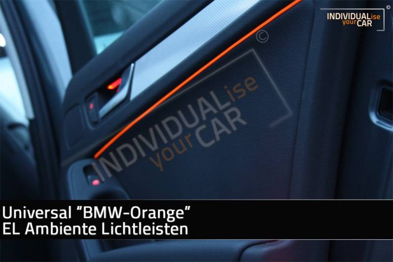 Universal EL Ambiente Lichtleiste Ambientebeleuchtung Innenraumbeleuchtung in 1m, 2m und 3m (1m, Amber) von INDIVIDUALise your CAR