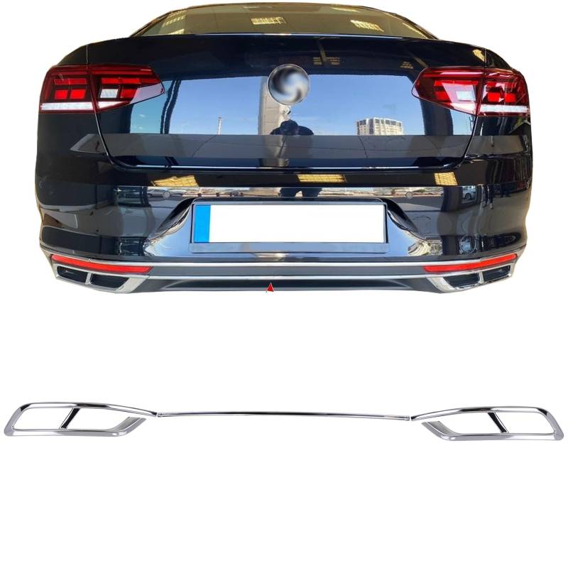 INLY Edelstahl Chrom Auspuff Attrappen Blenden kompatibel mit Passat B8 (ab 2019) von Inly Parts