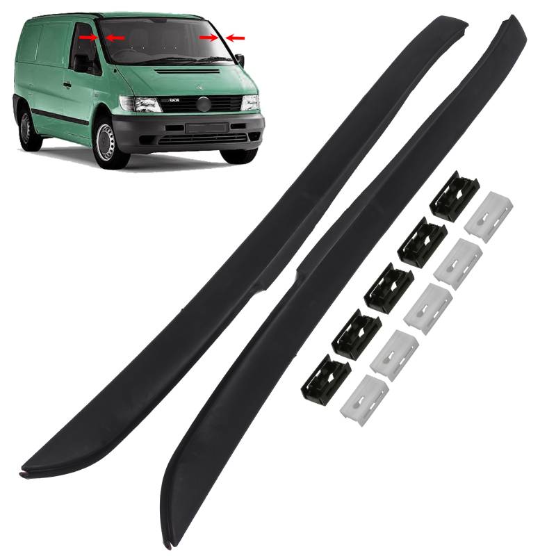 INLY Frontscheibe Windschutzscheibe Zierleiste Windschutzscheibenrahmen Links + Rechts mit 5 Clips kompatibel mit Vito W638 6386980179 A6386980179 6386980079 A6386980079 (1996-2003) von Inly Parts