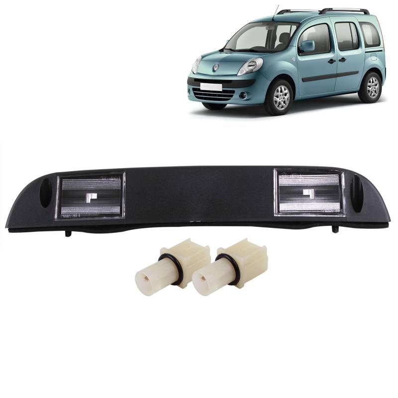 INLY Kennzeichenleuchte Leuchtenträger kompatibel mit Kangoo II (2008-2013), Schwarz, Heckklappe, OEM-Nummern: 265103161R, 8200419876 von Inly Parts