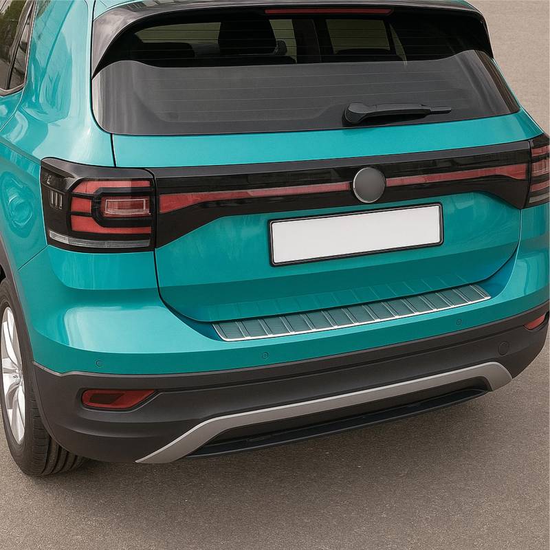 INLY Ladekantenschutz Edelstahl Stoßstange Heckschutz Chrom kompatibel mit T-Cross (2018-2024) von Inly Parts