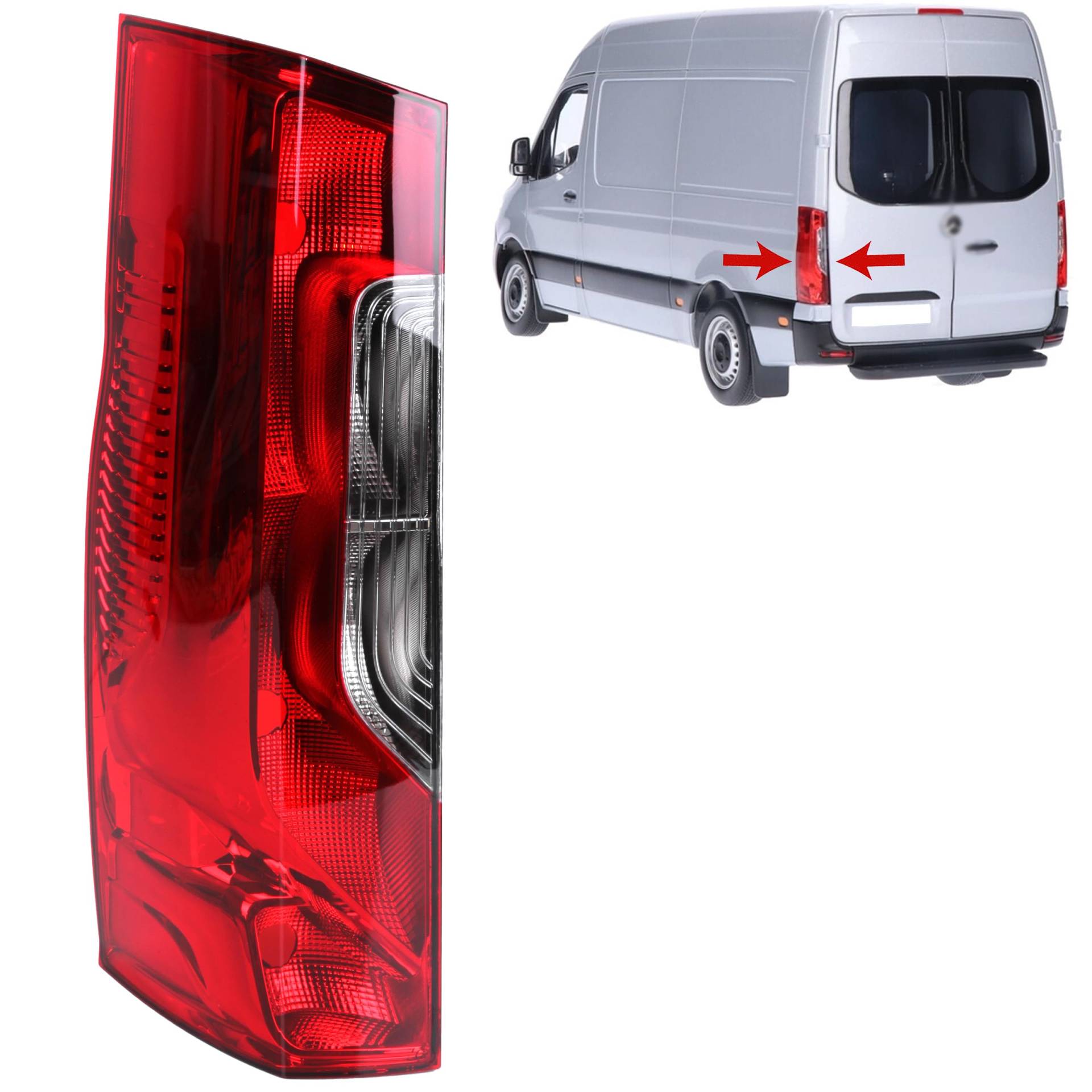 INLY Rückleuchte Heckleuchte Rücklicht Stoplampe Links Rot kompatibel mit Sprinter 9108200000 A9108200000 (2018->) von Inly Parts
