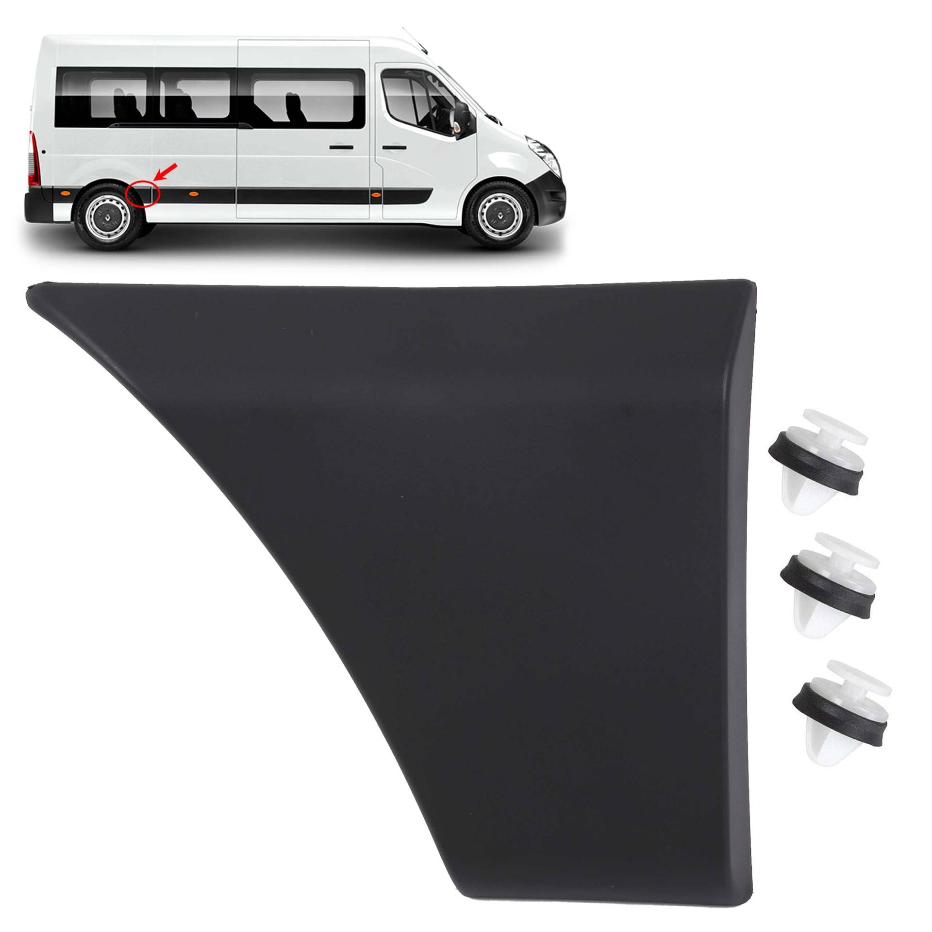 INLY Schutzleiste Zierleiste Seitenleiste Hinten Rechts kompatibel mit Master Movano 768F30004R (2010-2024) von Inly Parts