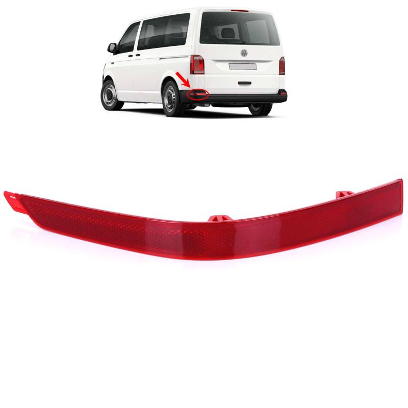 INLY Stoßstangen Reflektor Rückstrahler Reflektorleuchte Rot Hinten Links kompatibel mit Transporter T6 7E0945105 7E0945105D 7E0945105E 7E0945106 (2015->) von Inly Parts