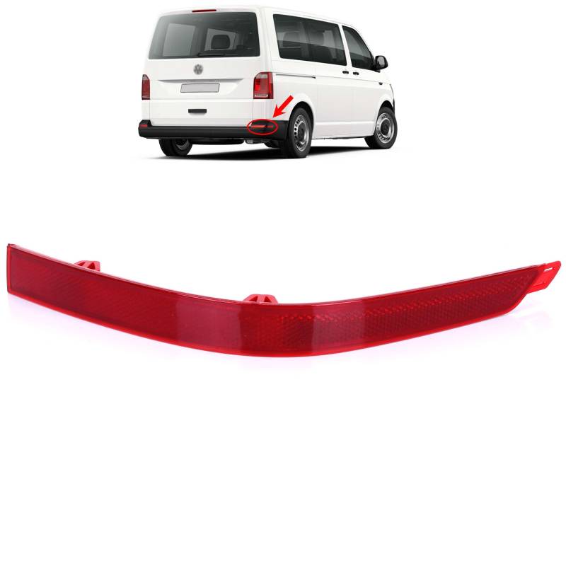INLY Stoßstangen Reflektor Rückstrahler Reflektorleuchte Rot Hinten Rechts kompatibel mit Transporter T6 7E0945106 7E0945106D 7E0945106E (2015->) von Inly Parts