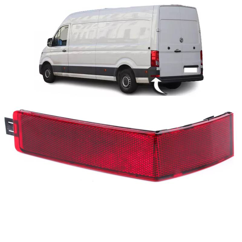 INLY Stoßstangen Reflektor Rückstrahler Reflektorleuchte Rot Links kompatibel mit Craf.ter (2016->) E-Craf.ter (2019->) TGE (2017->) 7C0945105 von Inly Parts