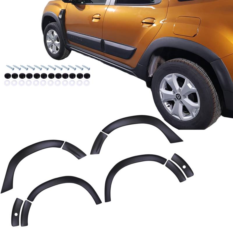 Inly Parts 8 TLG Radlauf Fender Stoßfänger Kotflügel Radlaufschutz ABS Kunststoff Schwarz für Duster (2018-2024) Rechts & Links von Inly Parts