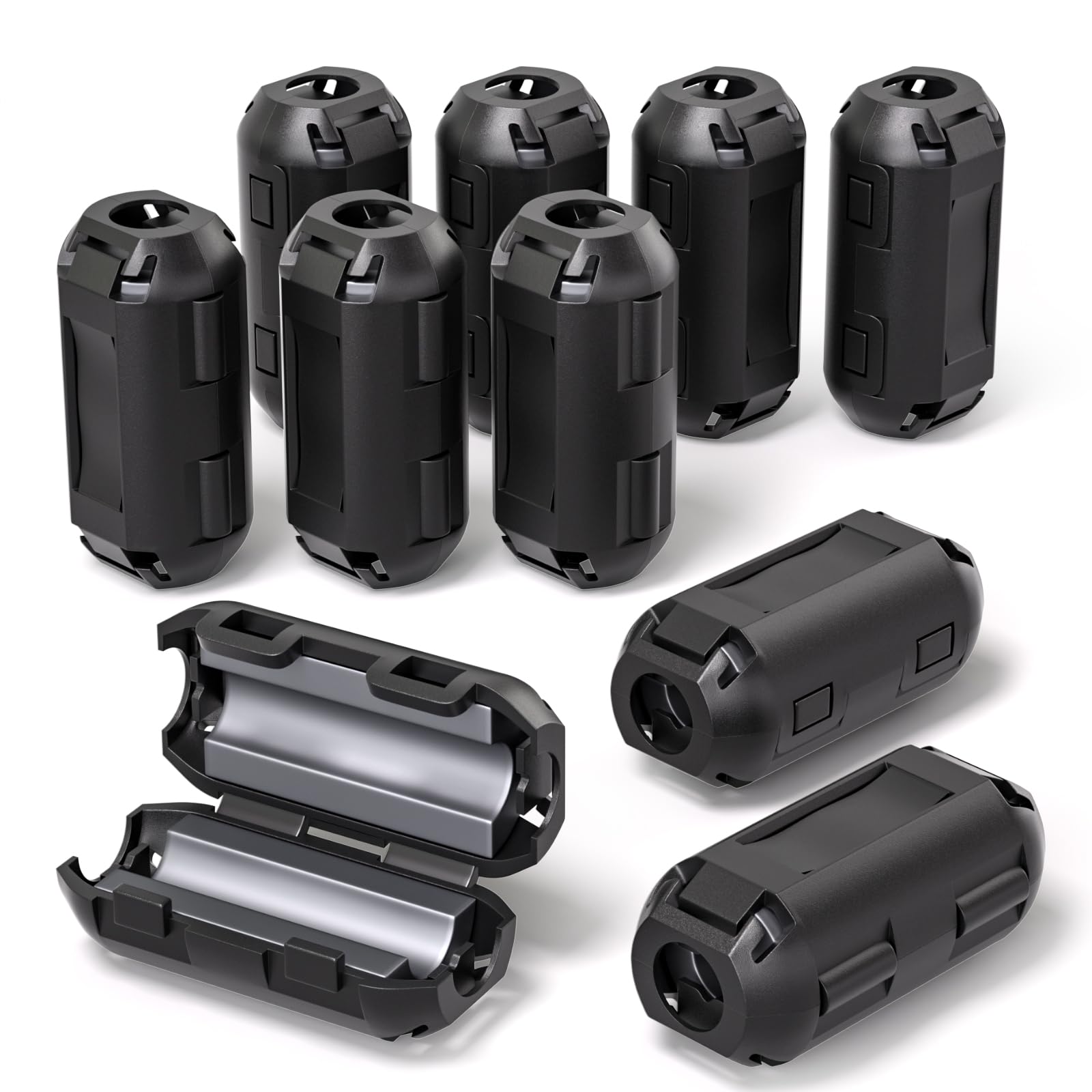 Innfeeltech 10 Stück Ferritringkern Schwarz Clip-on Ferritkern EMI Rauschunterdrücker Kabelclip mit 3,5mm Innendurchmesser für USB Kabel, Audio und Video Kabel Stromkabel Innfeeltech 10 Stück Ferritringkern Schwarz Clip-on Ferritkern EMI Rauschunterdrücker Kabelclip mit 3,5mm Innendurchmesser für USB Kabel, Audio und Video Kabel Stromkabel von Innfeeltech