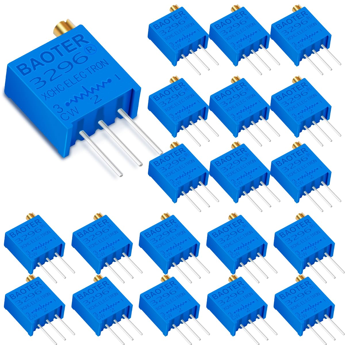 Innfeeltech 20 Stück 200 Ohm Multiturn Trimmer Potentiometer blau einstellbarer variabler Widerstand Innfeeltech 20 Stück 200 Ohm Multiturn Trimmer Potentiometer blau einstellbarer variabler Widerstand von Innfeeltech