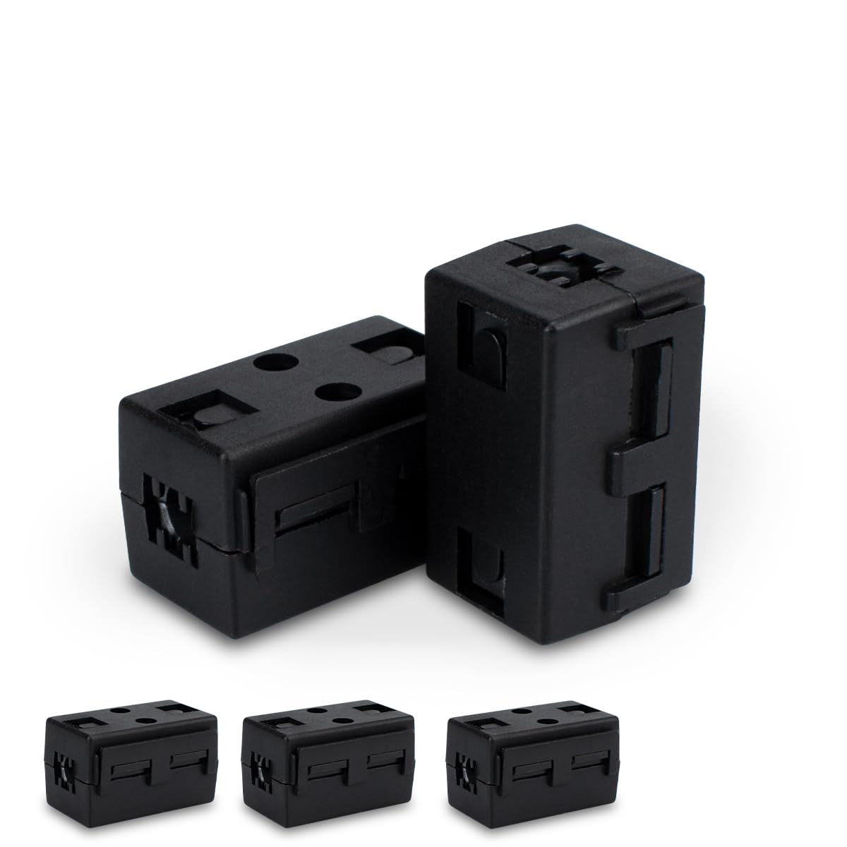 Innfeeltech 5 Stück Ferrit Ring Kern Schwarz Clip-on Ferrit Kern EMI Noise Suppressor Kabelclip mit 8mm Innendurchmesser für USB Kabel, Square Type Enhanced Innfeeltech 5 Stück Ferrit Ring Kern Schwarz Clip-on Ferrit Kern EMI Noise Suppressor Kabelclip mit 8mm Innendurchmesser für USB Kabel, Square Type Enhanced von Innfeeltech