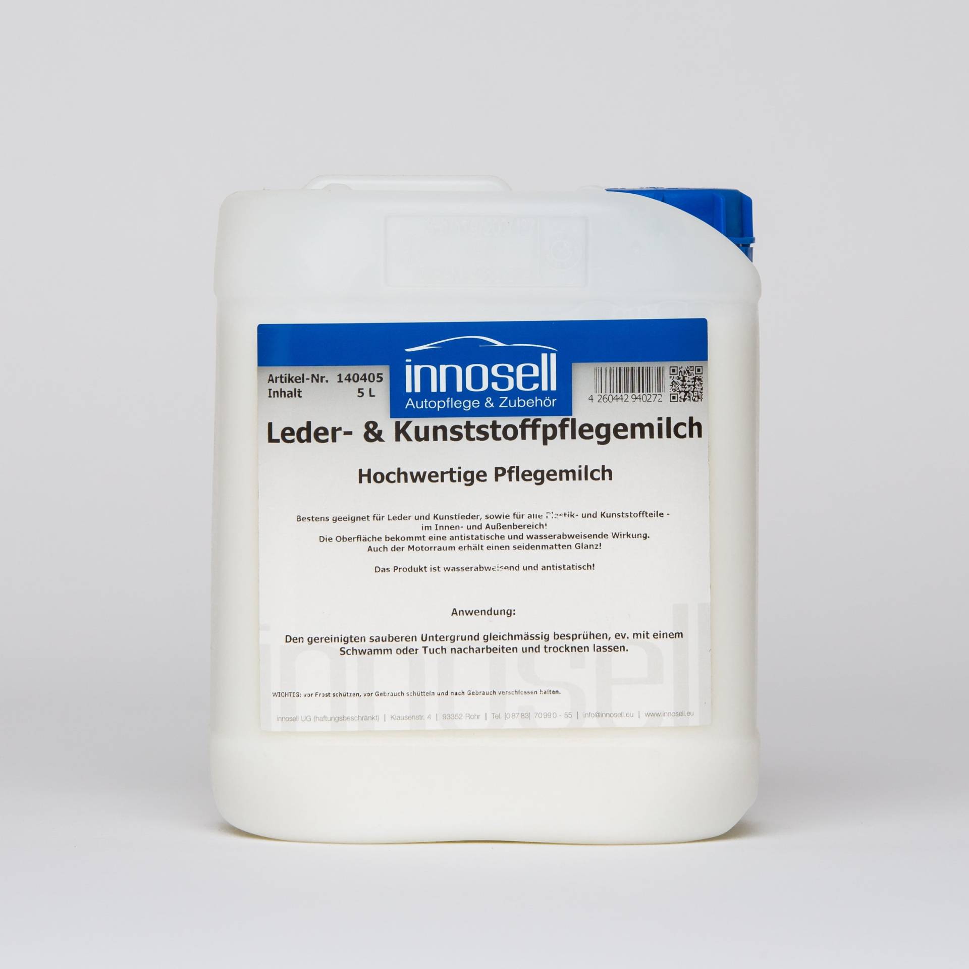 Innosell Leder- und Kunststoffpflegemilch matt Kunstleder Echtleder Plastik und Kunststoffteile Armaturen Cockpit 5 L Innosell Leder- und Kunststoffpflegemilch matt Kunstleder Echtleder Plastik und Kunststoffteile Armaturen Cockpit 5 L von Innosell