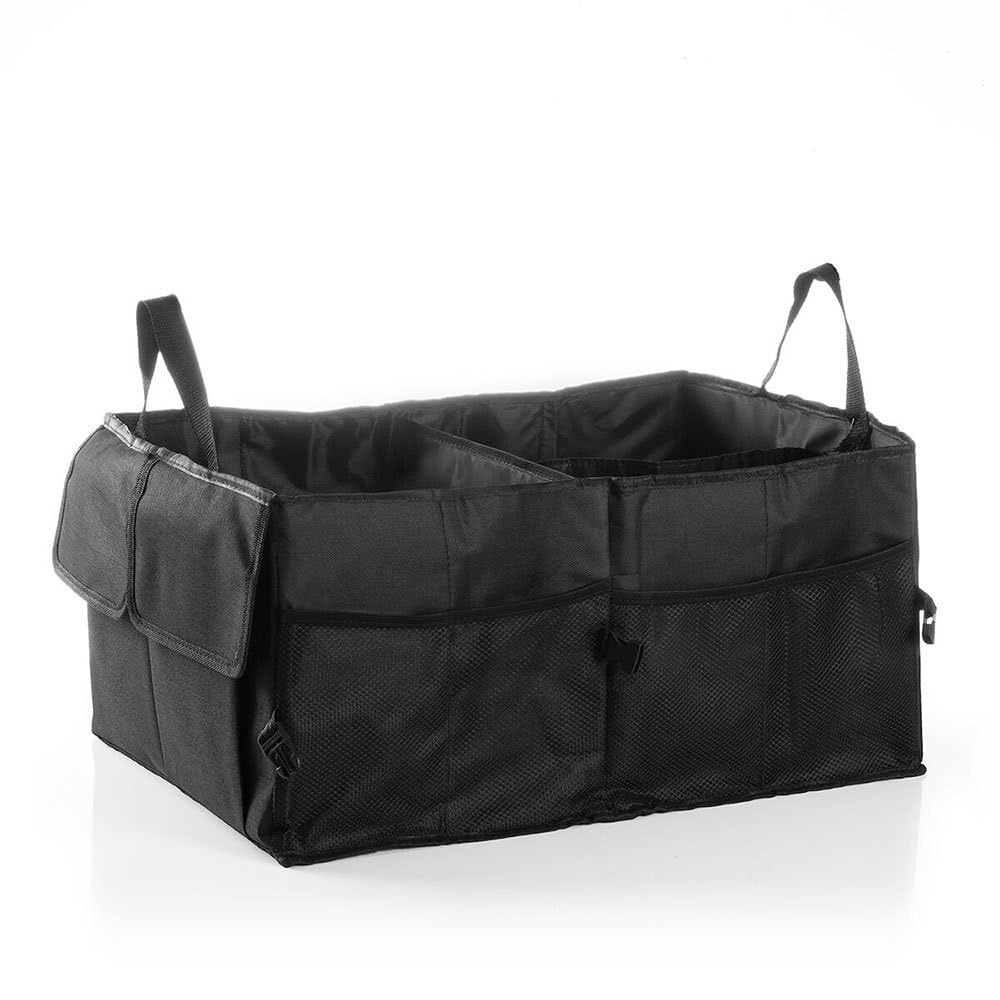 InnovaGoods - Faltbarer Kofferraum-Organizer, 55L Kapazität, 3 Hauptfächer, Mehrzweck mit Netzen und elastischen Bändern, Leicht und einfach zu bedienen, Polyester, Nylon, Polyäthylen, Schwarz InnovaGoods - Faltbarer Kofferraum-Organizer, 55L Kapazität, 3 Hauptfächer, Mehrzweck mit Netzen und elastischen Bändern, Leicht und einfach zu bedienen, Polyester, Nylon, Polyäthylen, Schwarz von InnovaGoods