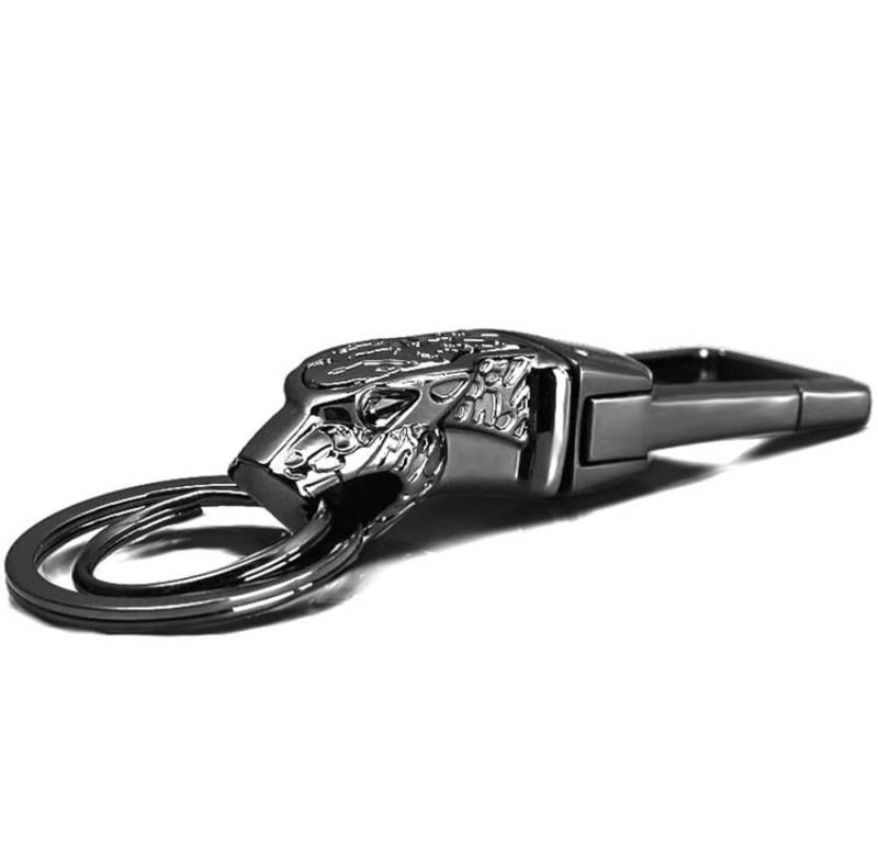 Inovey Auto Schlüsselanhänger Großhandel High-End-Jaguar Keychain Metall Anhänger Leopard Kopf Kleines Geschenk - 648 Helles Silber von Inovey