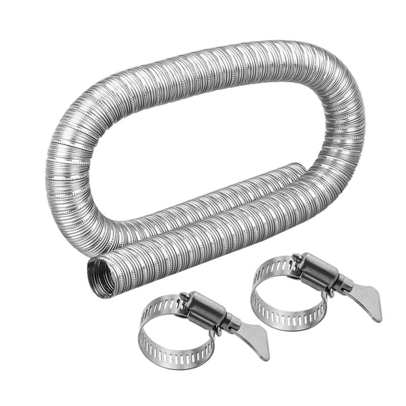 Inscrip Auto Standheizung Abgasrohr, 32mm Edelstahl Dual-Layer Abgasrohr, Abgasschlauch für Stromerzeuger mit 2 Rohr Klemme, Zusatzheizungsrohr, Passend For Webasto, Eberspächer (100cm) von Inscrip