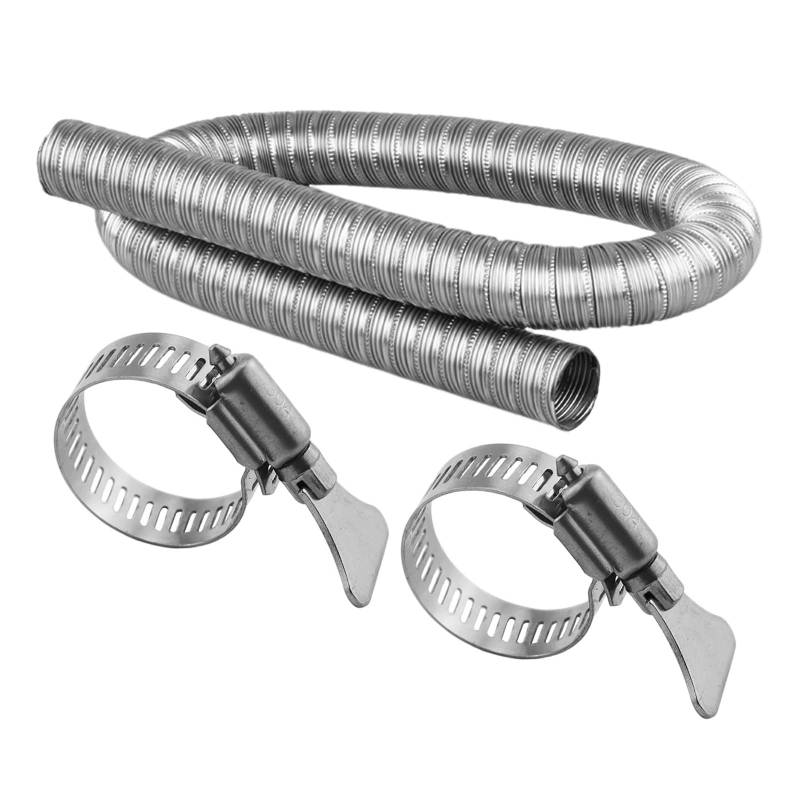 Inscrip Auto Standheizung Abgasrohr, 32mm Edelstahl Dual-Layer Abgasrohr, Abgasschlauch für Stromerzeuger mit 2 Rohr Klemme, Zusatzheizungsrohr, Passend For Webasto, Eberspächer (60cm) von Inscrip