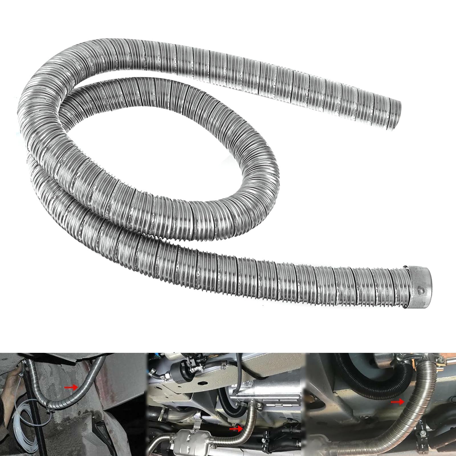 Inscrip Auto Standheizung Abgasrohr, Edelstahl Dual-Layer Abgasrohr Mit Kappe, Abgasschlauch für Stromerzeuger mit 2 Rohr Klemme, Abgasrohr Standheizung, Passend For Webasto, Eberspächer (24mm 100cm) Inscrip Auto Standheizung Abgasrohr, Edelstahl Dual-Layer Abgasrohr Mit Kappe, Abgasschlauch für Stromerzeuger mit 2 Rohr Klemme, Abgasrohr Standheizung, Passend For Webasto, Eberspächer (24mm 100cm) von Inscrip