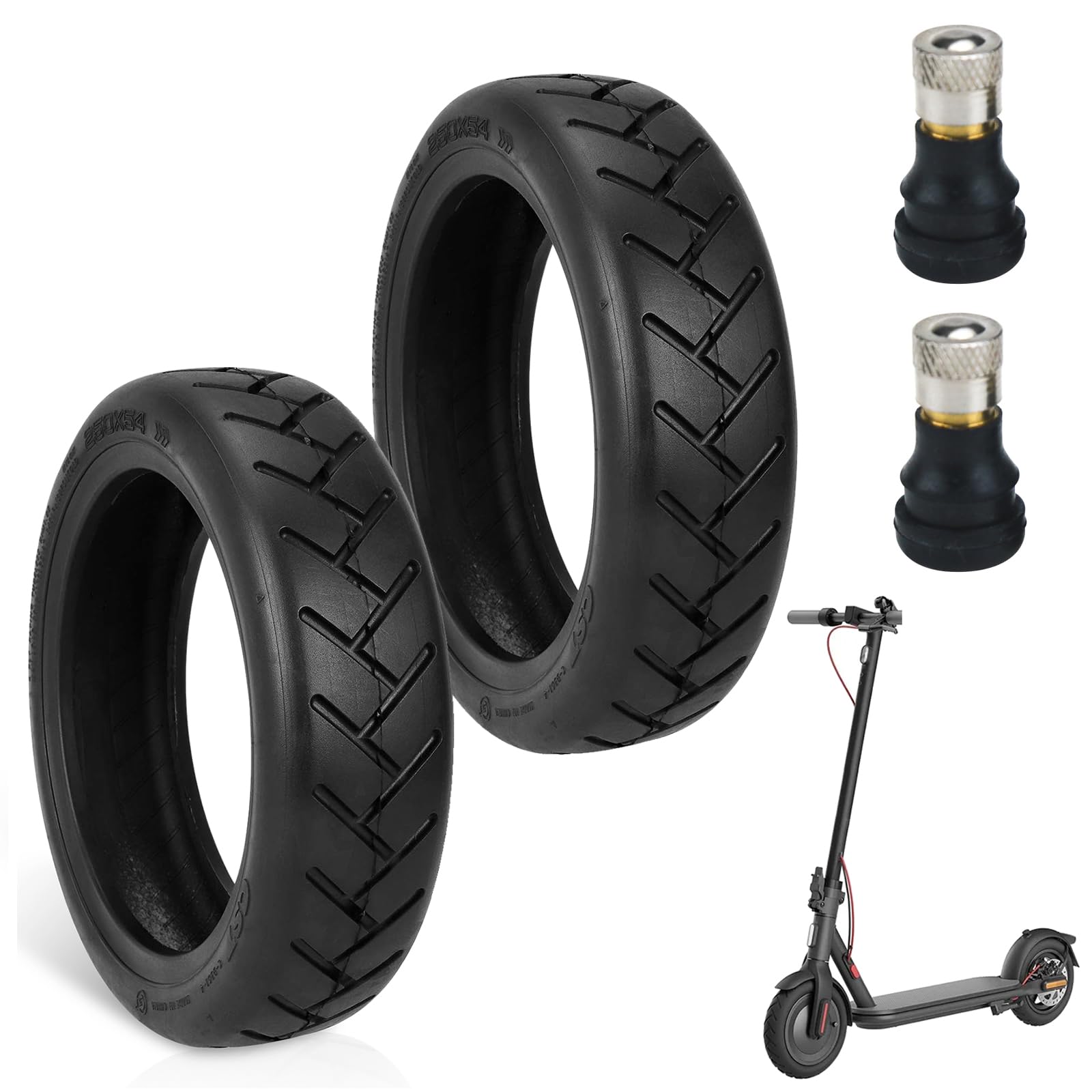 Inscrip Ersatzrad für Elektroroller, 250 x 54 Roller Schlauchlose Reifen für Xiaomi Mi 4 Pro/Lite Elektroroller, Kompatibel mit MI 4 Roller, 10 Zoll Ersatzreifen (2 Stück) von Inscrip