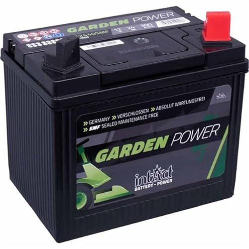 intAct Garden-Power 52440SMF | Starterbatterie 12V 24Ah 300A | U1R(9) | Maße: 196x130x184mm | für Rasenmähertraktoren, Aufsitzrasenmäher und Kommunalfahrzeuge von Intact