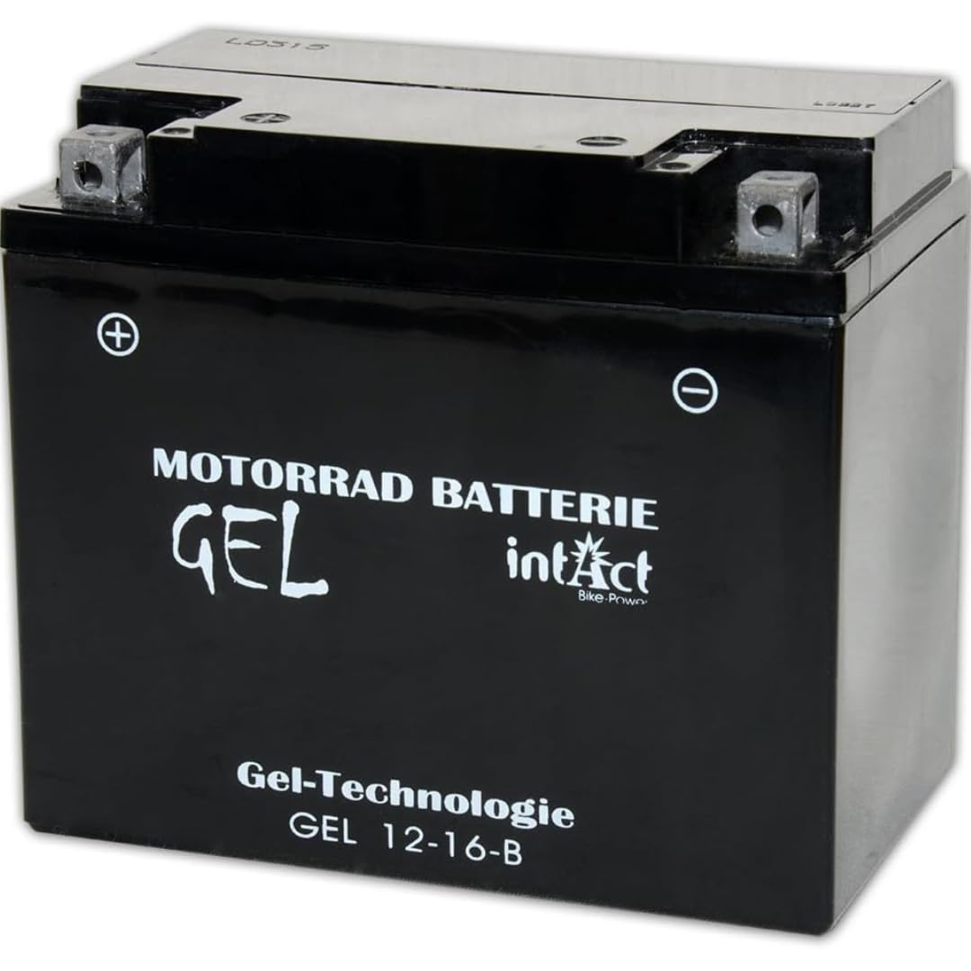 intAct - GEL MOTORRADBATTERIE | Batterie mit +30% Startleistung. Für Motorrad, Quad, Rasentraktor | Bike-Power GEL12-16-B, CB16-B, 51912, 12V Batterie, 19 AH (c20), 280 A (EN) | Maße: 176x101x156mm von Intact