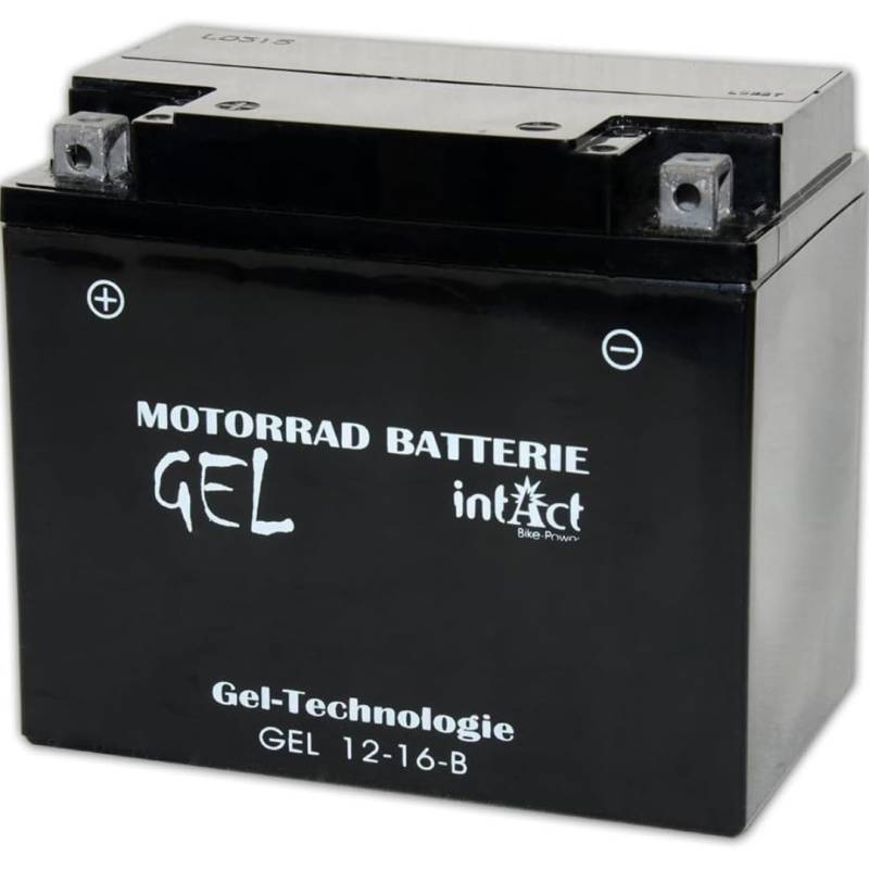 intAct - GEL MOTORRADBATTERIE Bike-Power GEL12-16-B. Ersetzt YB16-B. Motorradbatterie 12V 19Ah 280A. Maße: 176x101x156mm. Mit bis zu 30% mehr Startleistung. von Intact