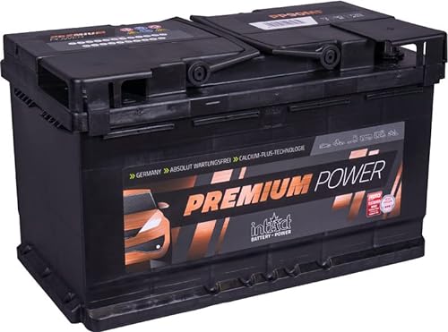 intAct Premium-Power PP90MF, 30% mehr Startleistung, wartungsfreie Autobatterie 12V 90Ah 720 A (EN), Schaltung 0 (Pluspol rechts), Maße (LxBxH): 315x175x190mm von Intact