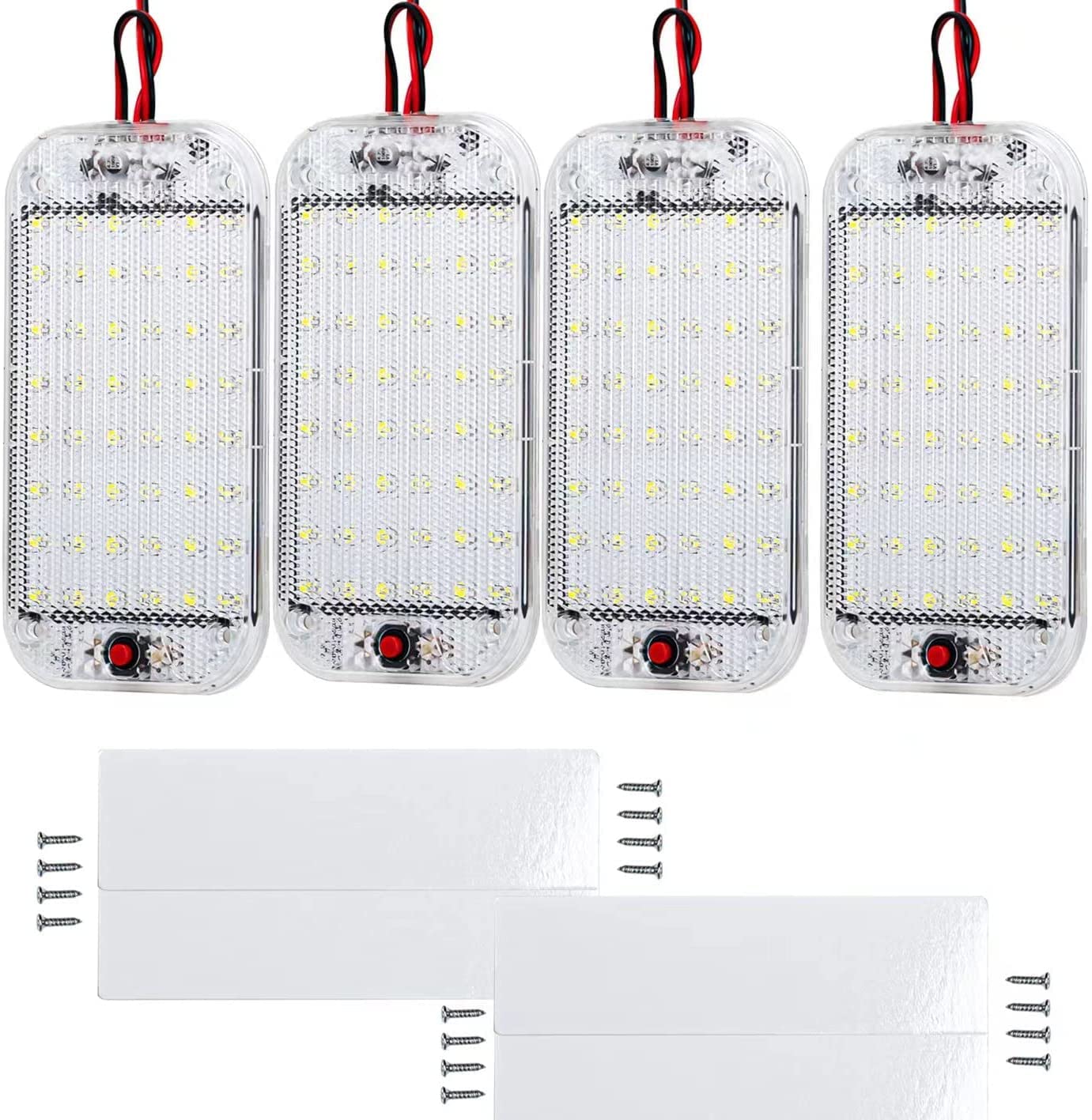 Intckwan 4 Stück 12V-85V Auto Innenraumbeleuchtung LED, 48 LEDs Auto Innenbeleuchtung mit on/off Schalter, Innenraumbeleuchtung für Auto Wohnmobile LKW Van Boot Wohnwagen Intckwan 4 Stück 12V-85V Auto Innenraumbeleuchtung LED, 48 LEDs Auto Innenbeleuchtung mit on/off Schalter, Innenraumbeleuchtung für Auto Wohnmobile LKW Van Boot Wohnwagen von Intckwan