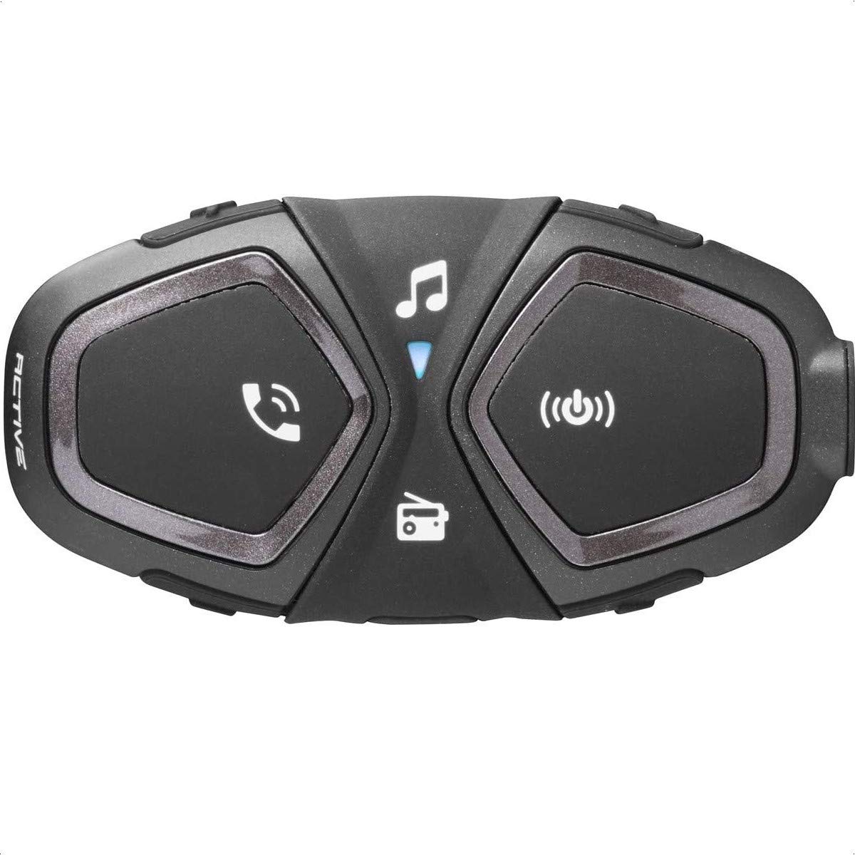 INTERPHONE Active - Einzelpack - Bluetooth-Kommunikationssystem für Motorräder - Bis zu 4 Reiters, 1Km Reichweite - 15 Std Sprechzeit - Radio Fm - GPS - MP3 - Waterproof IP67 von Interphone