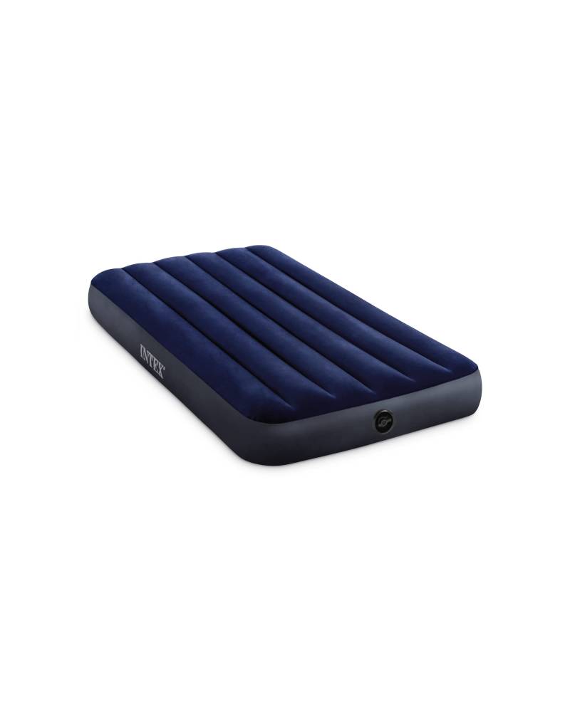 Intex 64757E Dura-Beam Standard Downy Luftmatratze: Fiber-Tech – Doppelbettgröße – 25,4 cm Betthöhe – 136,1 kg Tragkraft – Pumpe separat erhältlich in Blau von Intex