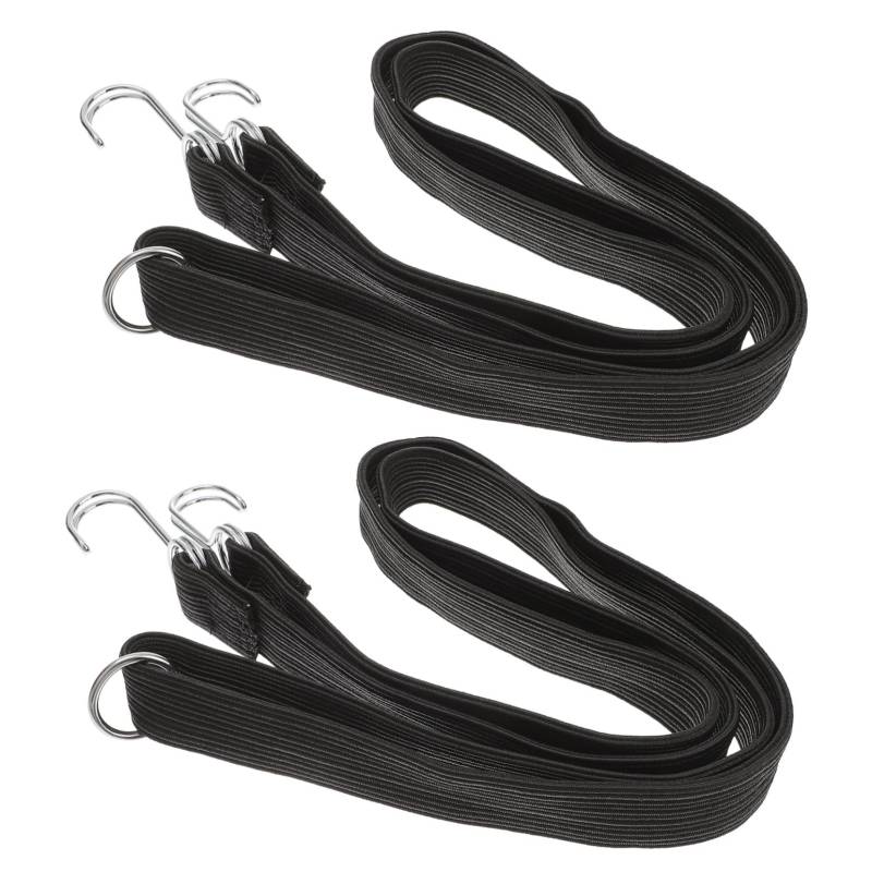 Ipetboom 2 Stück Gurt Gepäck Spannband Mit Haken Cargo-bindungsgürtel Elastisches Geräteband Bewegliche Riemen Koffer Elastische Schnur Ziehen Um Ratsche Elastisches Latexseil Schwarz von Ipetboom