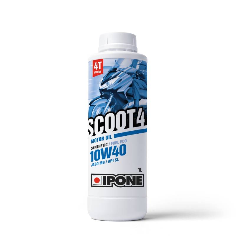 IPONE - Motoröl 4-Takt-Roller 10W40 Scoot 4 - Halbsynthetisch - Motorschutz - Kraftstoffersparnis - 1 Liter-Kanister von IPONE