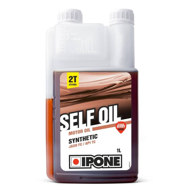 IPONE – Motoröl ZT Self Oil – 1 Liter Dosierkanister – Teilsynthetischer Schmierstoff – Für Zweitaktmotoren - Erdbeere von IPONE
