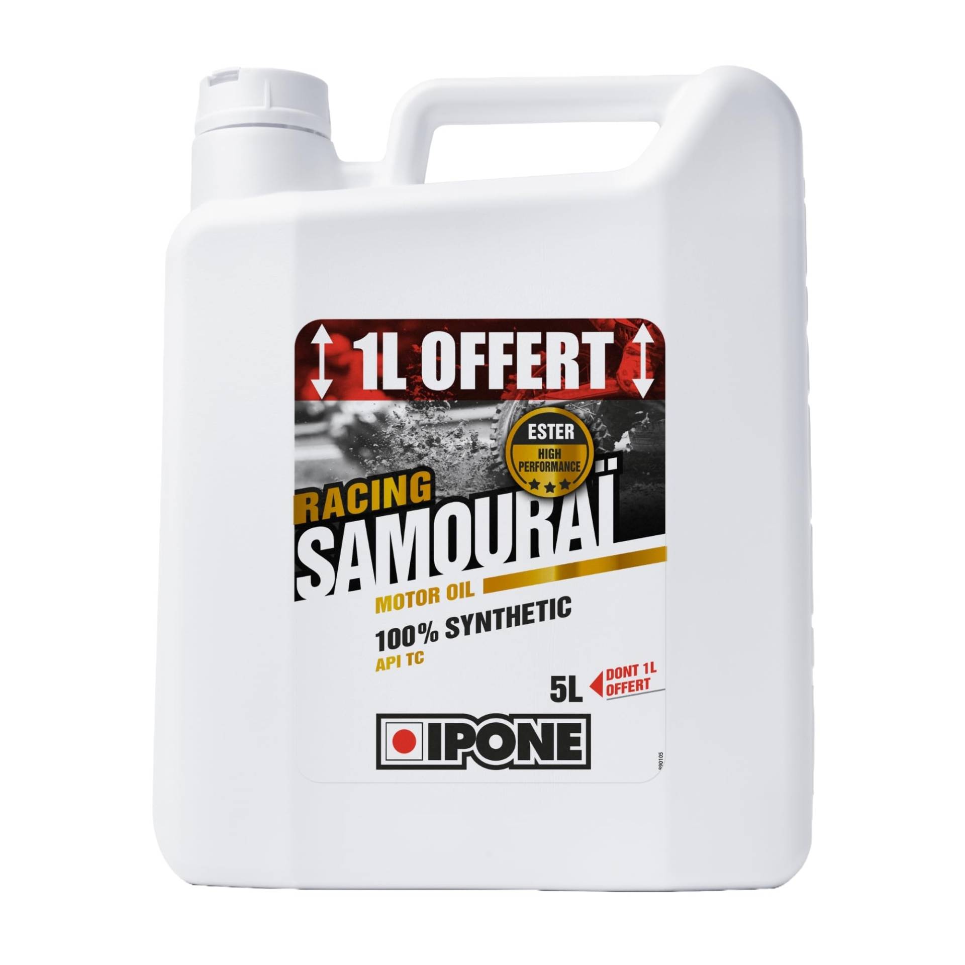 Ipone - Motorenöl Motorrad 2 Zeit Samurai Racing - 100% Synthetik mit Estern - Hochleistungsschmiermittel - Kanister 4 Liter + 1 Liter Ipone - Motorenöl Motorrad 2 Zeit Samurai Racing - 100% Synthetik mit Estern - Hochleistungsschmiermittel - Kanister 4 Liter + 1 Liter von IPONE