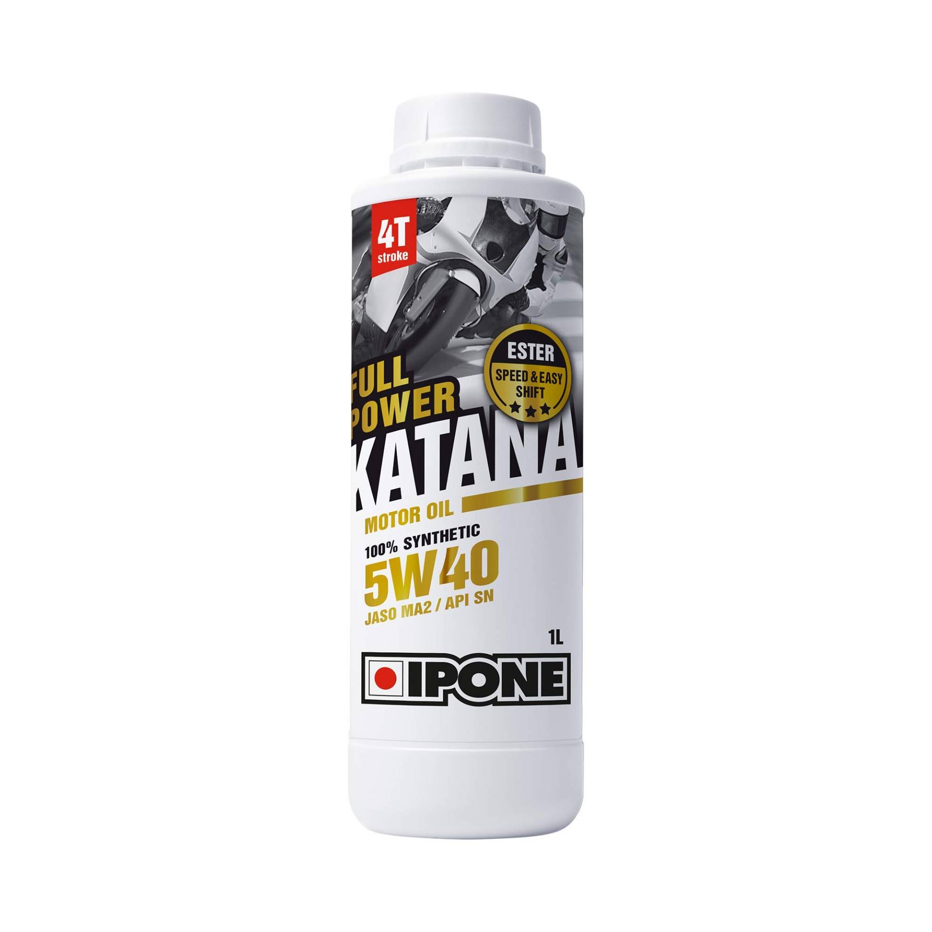 Ipone - Motorenöl Motorrad 4 Takt 5W40 Full Power Katana - 100% Synthetik mit Estern - Schaltgetriebe Mehr - 1L von IPONE