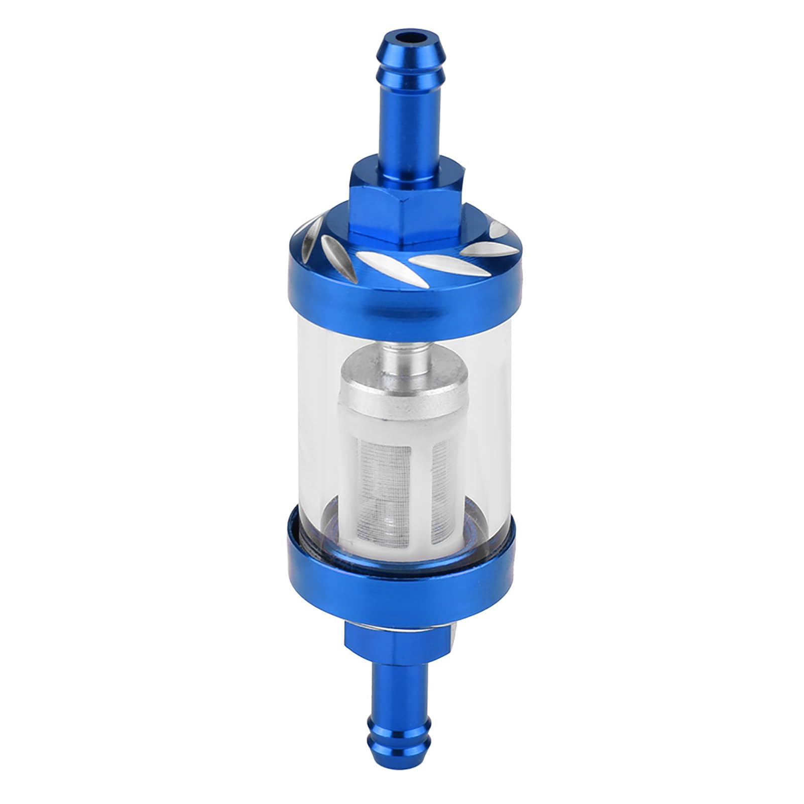 Metallglas Inline -Gasöl -Kraftstofffilter, Ideal für Beschädigte Kraftstoff Petcock, Universell für Verschiedene Motorräder, Einfach zu Installieren und zu Entfernen (Blau) von Irfora