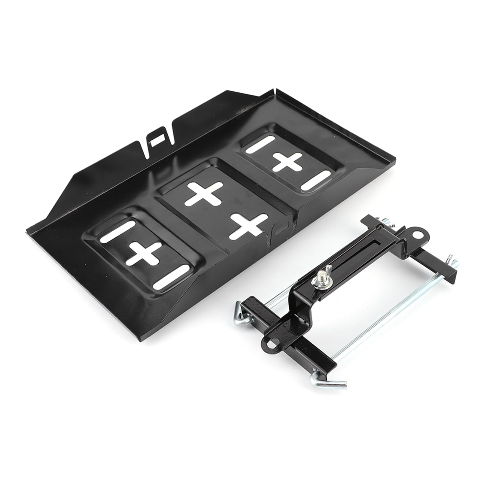 Universelle Batteriefach mit Hold Down Clamp Kit, Metall -Batterie -Tablett und Halterung für die Automobilmontage (19 cm) von Irfora