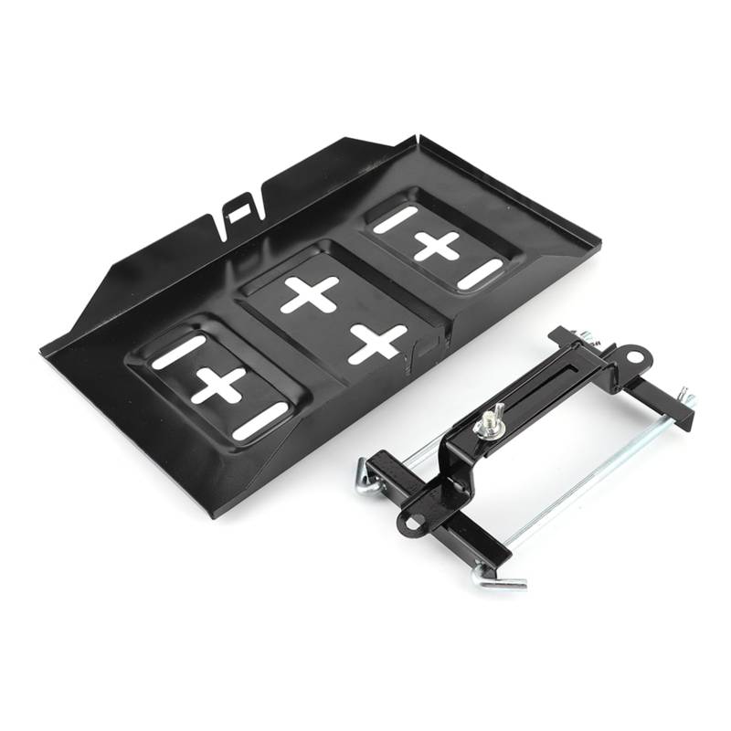 Universelle Batteriefach mit Hold Down Clamp Kit, Metall -Batterie -Tablett und Halterung für die Automobilmontage (19 cm) von Irfora