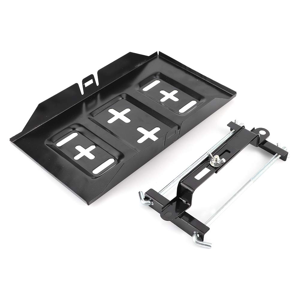 Universelle Batteriefach mit Hold Down Clamp Kit, Metall -Batterie -Tablett und Halterung für die Automobilmontage (23 cm) von Irfora