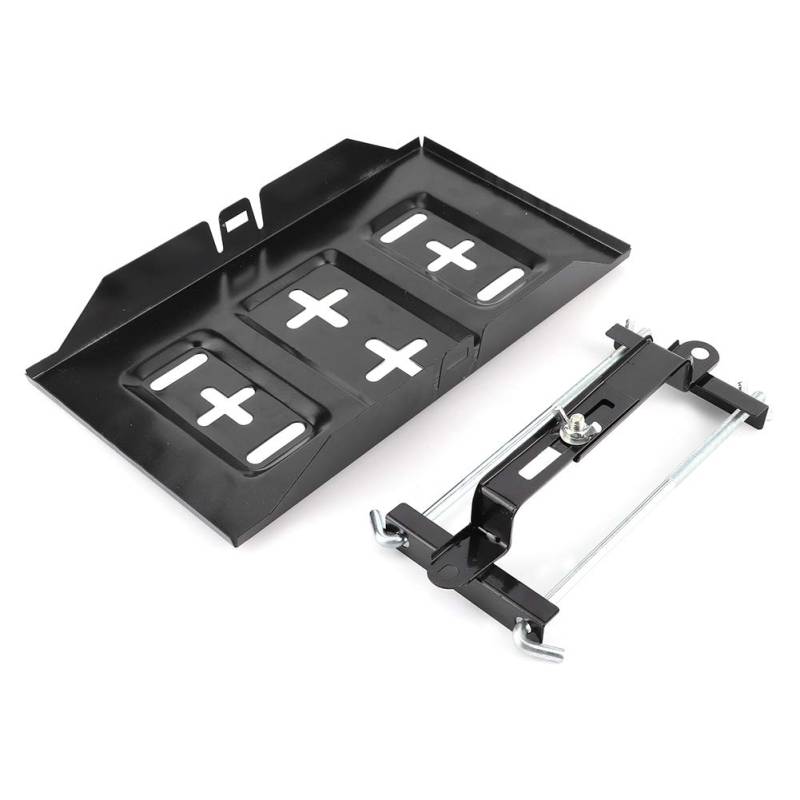 Universelle Batteriefach mit Hold Down Clamp Kit, Metall -Batterie -Tablett und Halterung für die Automobilmontage (23 cm) von Irfora