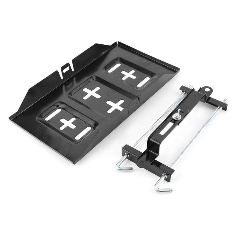 Universelle Batteriefach mit Hold Down Clamp Kit, Metall -Batterie -Tablett und Halterung für die Automobilmontage (27 cm) von Irfora