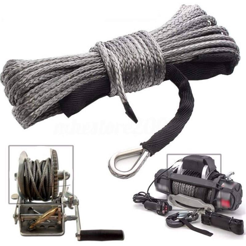 Iriisy 6 mm x 15 m 7.700 lbs Kunststoffseil Seilwinde Leitung mit Scheide Universal für ATV UTV Offroad LKW Bruchfestigkeit von Iriisy