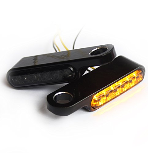 Iron Optics Motorrad LED Blinker + Blinkerhalter für Lenkerarmaturen, Farbe:uni/schwarz von Iron Optics
