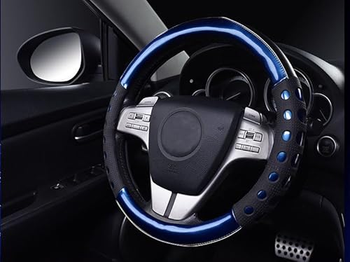 Istn Unisexs hochwertiger langlebiger Kunstleder Material und Rutschfestigkeit Universal Blau Lenkradabdeckung Auto Zubehör Dekor von ISTN