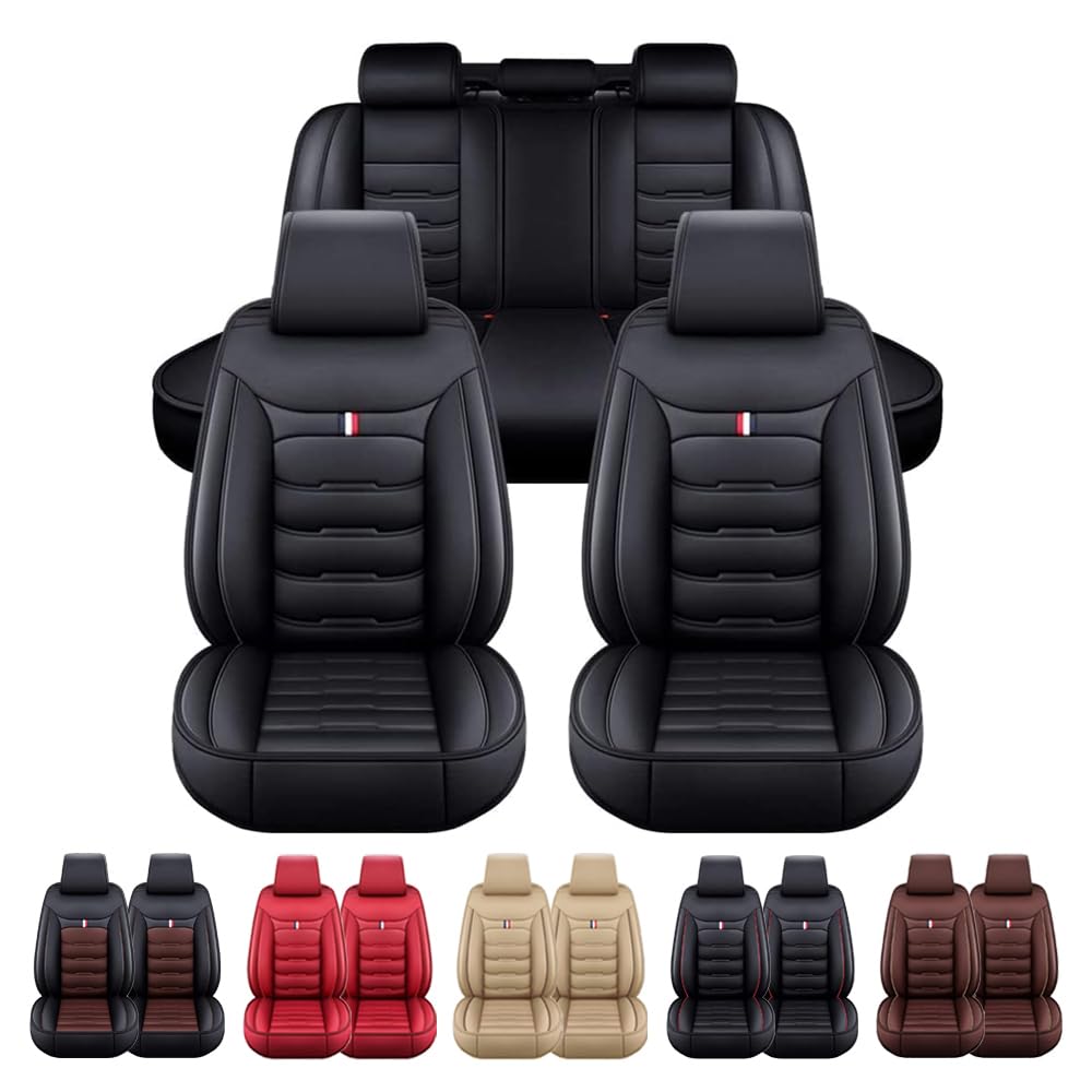 ItZza Auto Leder Sitzbezügesets für Mercedes Benz/AMG GLC SUV X254 X253 GLC 53 43 / GLC 200 400 2015-2024 Full Surround Custom Sitzkissen Sitzbezüge Auflagen Seat Cover Sets Zubehör,Blackstyle von ItZza