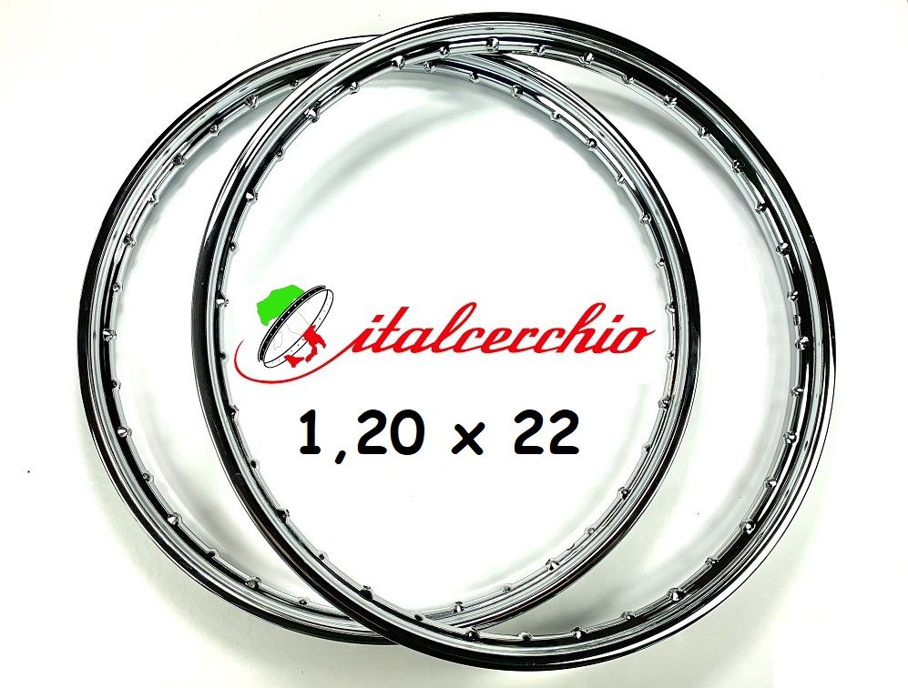 2 x Hochwertiger Felgenkranz Felgenbett Chrom 1,20 x 22 Felge Italcerchio von Italcerchio