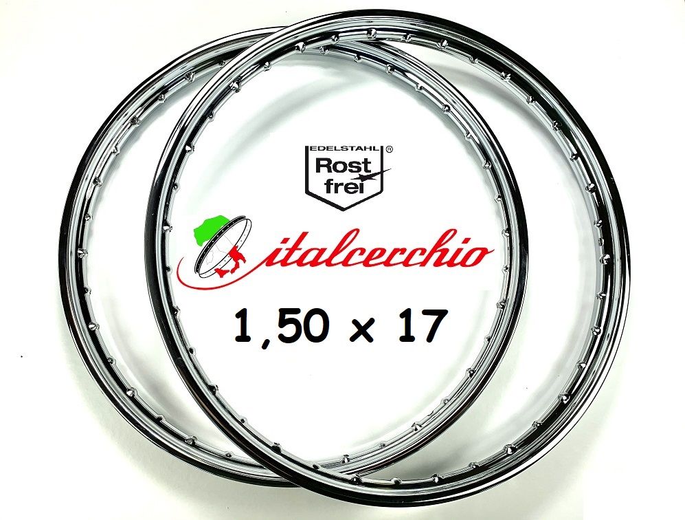 2 x Rostfreier Edelstahl poliert / Hochwertige Felgenkränze 1,50 x 17 Italcer... von Italcerchio