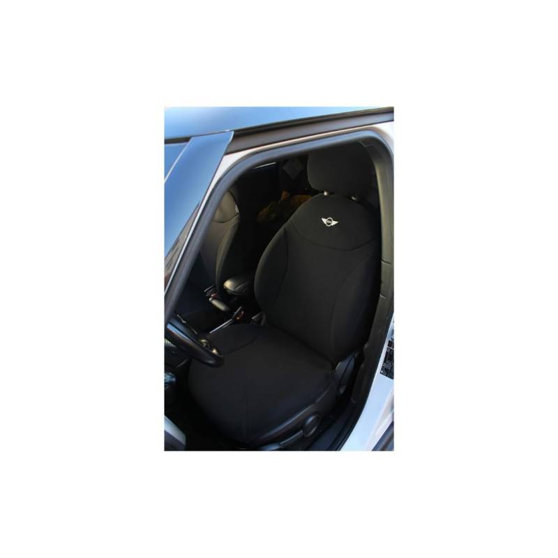 Italfodere 1 Paar Vordersitzbezüge für Mini Countryman, Schwarz, Stoff, Auto, Sitzbezug von Italfodere