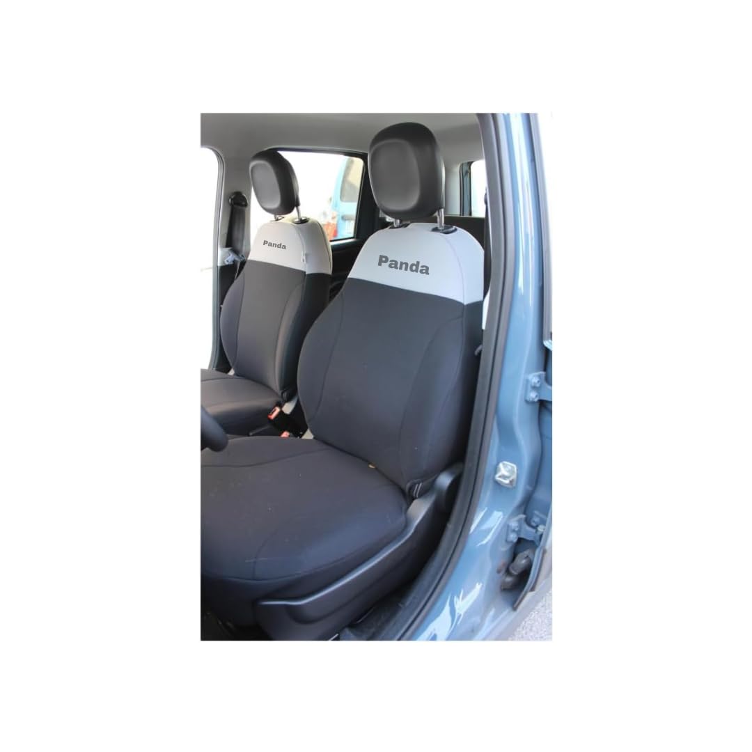 Italfodere - Maßgeschneiderte Autositzbezüge für Fiat Panda 3er Serie ab 2012 - Vorne - Baumwolle - Grau/Schwarz Italfodere - Maßgeschneiderte Autositzbezüge für Fiat Panda 3er Serie ab 2012 - Vorne - Baumwolle - Grau/Schwarz von Italfodere
