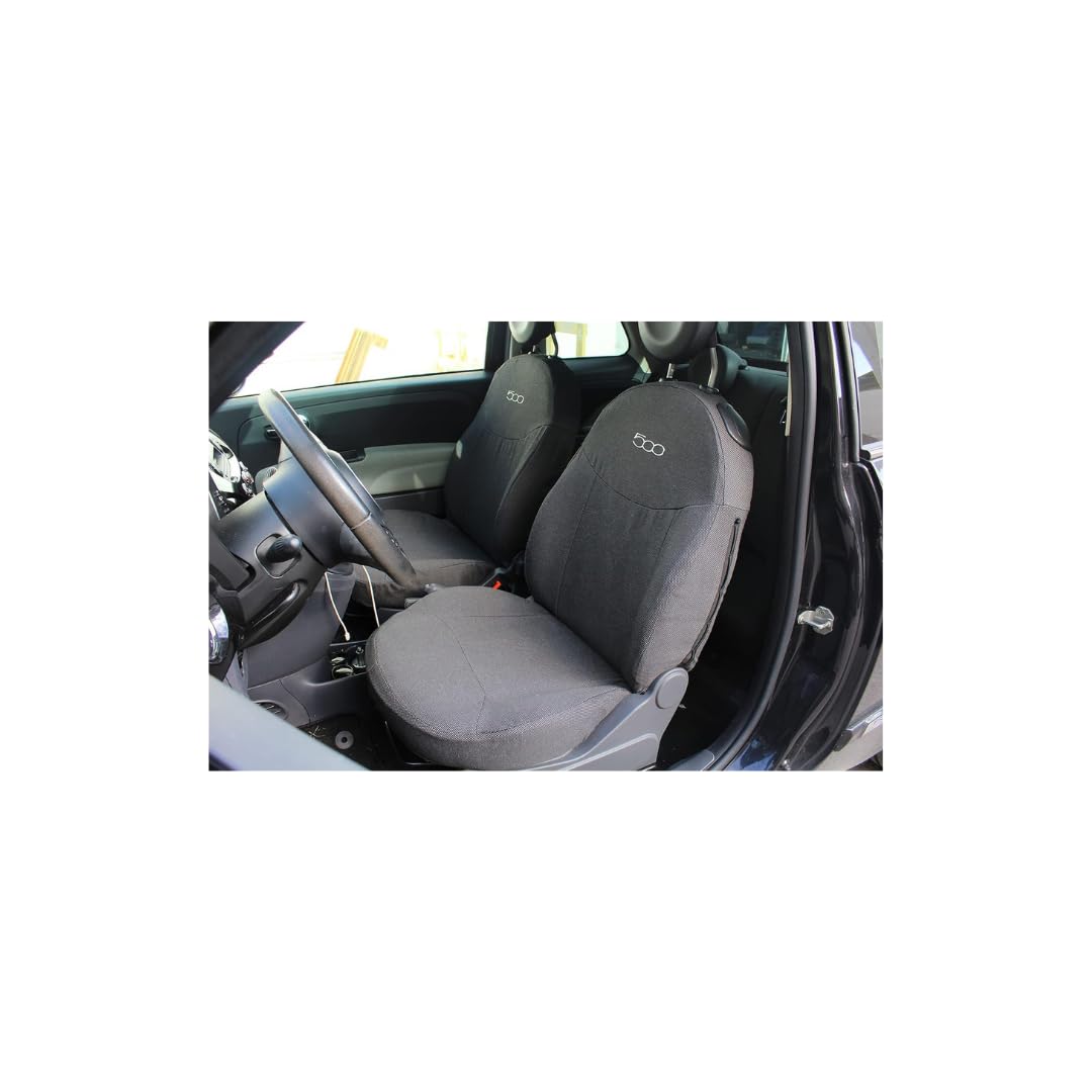 Italfodere - Autositzbezüge vorne und hinten - Kompatibel mit Fiat 500 - Handgefertigt - Baumwolle - Schaumstoff - Polyester - Autozubehör - Made in Italy - Anthrazit cc Italfodere - Autositzbezüge vorne und hinten - Kompatibel mit Fiat 500 - Handgefertigt - Baumwolle - Schaumstoff - Polyester - Autozubehör - Made in Italy - Anthrazit cc von Italfodere