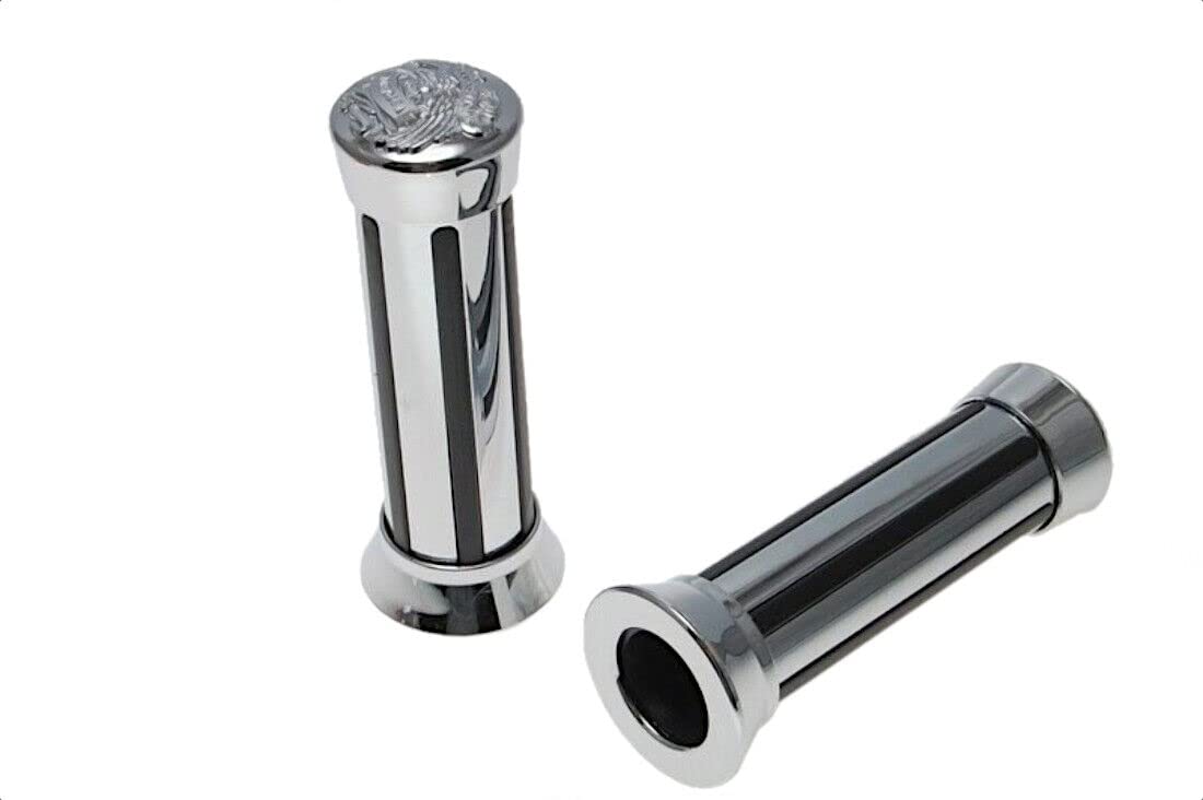 GRIFFE Lenkergriffe 135mm/22mm CHROM - SCHWARZ Universal Handle bar grips GRIFFE Lenkergriffe 135mm/22mm CHROM - SCHWARZ Universal Handle bar grips von ItalyRacing